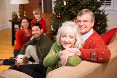 A family gathering at Christmas. A family gathering at Christmas.