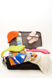 A suitcase full of odds and ends. A suitcase full of odds and ends.