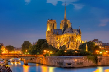 Beautiful Notre Dame cathedral at night. Beautiful Notre Dame cathedral at night.