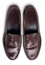 A pair of penny loafers. A pair of penny loafers.