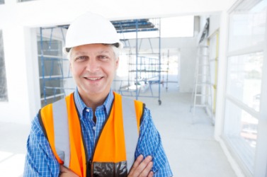 The forman of a construction crew. The forman of a construction crew.