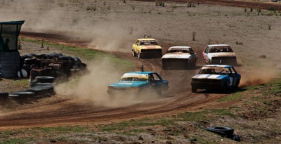 A NASCAR race. A NASCAR race.