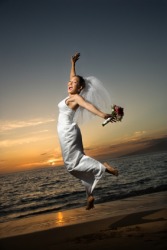 An ebullient bride. An ebullient bride.
