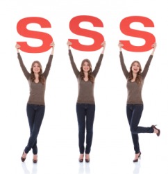 Women holding esses. Women holding esses.