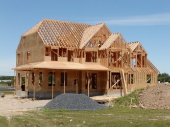 The construction site for a new home. The construction site for a new home.