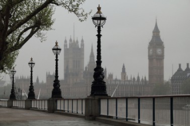 A grey day in London. A grey day in London.