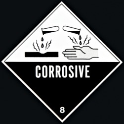 Acid is a corrosive material. Acid is a corrosive material.