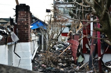 An image of bedlam caused by a flood. An image of bedlam caused by a flood.