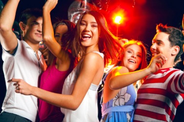 A group of partyers. A group of partyers.