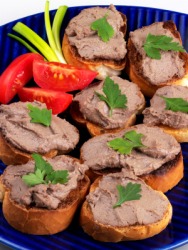 Chicken pate on bread. Chicken pate on bread.