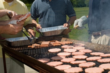 A plethora of hamburger patties. A plethora of hamburger patties.