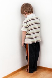 A child being disciplined.