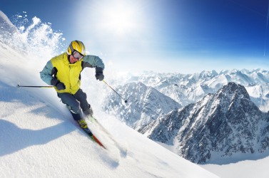 An adroit skier. An adroit skier.