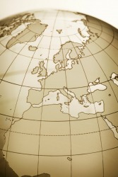 The lines of latitude marked on globe. The lines of latitude marked on globe.
