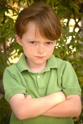 A sullen child. A sullen child.