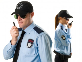 Two security guards. Two security guards.