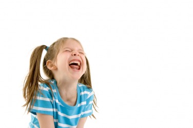 A child guffaws. A child guffaws.