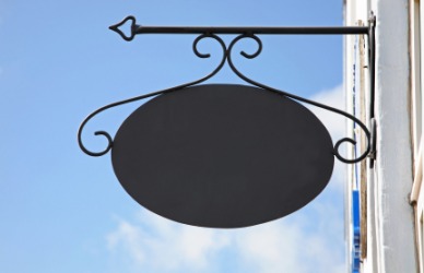 A blank sign. A blank sign.