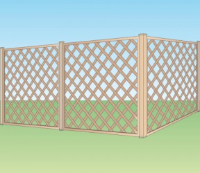 An illustration of fence panels. An illustration of fence panels.