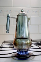Coffee percolating on the stove. Coffee percolating on the stove.