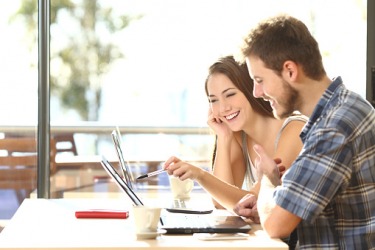 Platonic friends spending time together at a coffee shop. Platonic friends spending time together at a coffee shop.