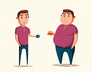 The man is plumper than he used to be. The man is plumper than he used to be.