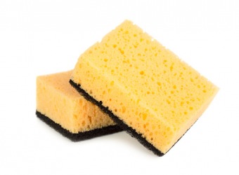 The porosity of a sponge allows it to become saturated with soap and water. The porosity of a sponge allows it to become saturated with soap and water.