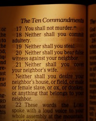 Christians try to live by the precepts of the Ten Commandments Christians try to live by the precepts of the Ten Commandments