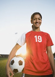 Mia is predisposed to become a star soccer player because her older siblings excelled in the sport too. Mia is predisposed to become a star soccer player because her older siblings excelled in the sport too.