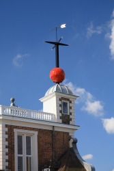 The Greenwich Time Ball is located at the prime meridian. The Greenwich Time Ball is located at the prime meridian.