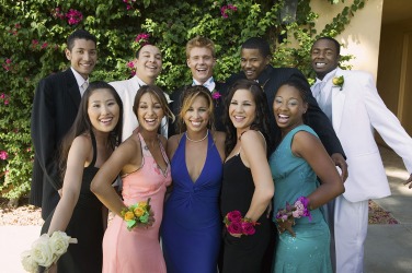 A group of friends going to prom. A group of friends going to prom.