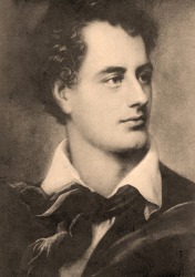 The British poet Lord Byron became famous for his romantic prosody. The British poet Lord Byron became famous for his romantic prosody.