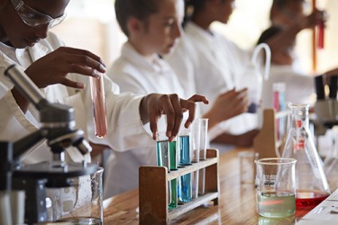The students performed a qualitative analysis of the solutions in Chemistry class. The students performed a qualitative analysis of the solutions in Chemistry class.
