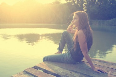 She liked to sit by the lake and recall memories of her first love. She liked to sit by the lake and recall memories of her first love.