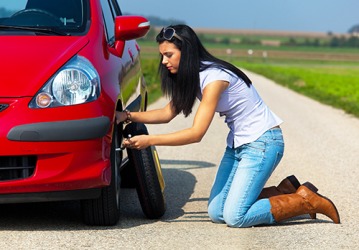 Selena's father taught her how to change a flat tire so she wouldn't have to rely on someone else to get her safely back on the road. Selena's father taught her how to change a flat tire so she wouldn't have to rely on someone else to get her safely back on the road.