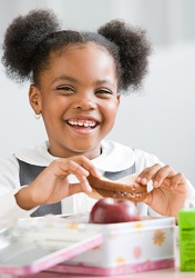 Emily's favorite repast for her school lunch is a turkey sandwich, barbecue potato chips and an apple. Emily's favorite repast for her school lunch is a turkey sandwich, barbecue potato chips and an apple.