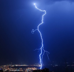 A dramatic bolt of lightening. A dramatic bolt of lightening.