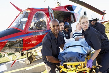 The medivac helicopter team is able to respond quickly to an emergency. The medivac helicopter team is able to respond quickly to an emergency.