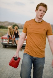 In retrospect, Shane should have filled his car up with gas at the last service station instead of thinking he had enough to get to the next town. In retrospect, Shane should have filled his car up with gas at the last service station instead of thinking he had enough to get to the next town.