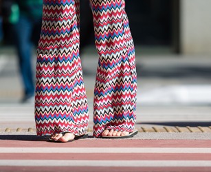There has been a revival of bell bottoms in the style of palazzo pants that are worn by women of all ages. There has been a revival of bell bottoms in the style of palazzo pants that are worn by women of all ages.