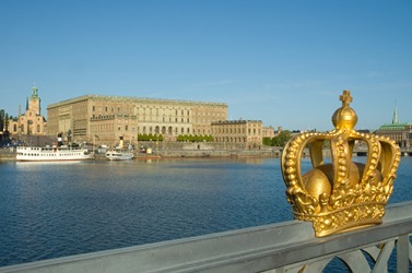 The royal palace in in Stockholm, Sweden is built in the baroque style and has three museums. The royal palace in in Stockholm, Sweden is built in the baroque style and has three museums.