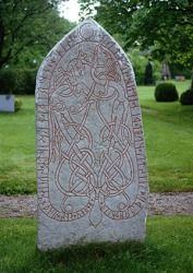 An example of Viking runes carved on a runestone in Sweden. An example of Viking runes carved on a runestone in Sweden.