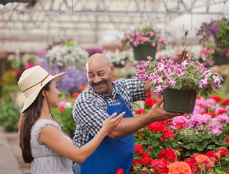 Camila relies on Hector's sapient advice when purchasing plants for her flower garden. Camila relies on Hector's sapient advice when purchasing plants for her flower garden.