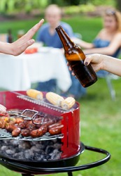 Derek has to practice self restraint when attending social gatherings where alcohol is being served because he is a recovering alcoholic. Derek has to practice self restraint when attending social gatherings where alcohol is being served because he is a recovering alcoholic.