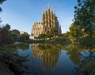 The Sagrada Familia has a singular style and is the most popular tourist attraction in Barcelona, Spain. The Sagrada Familia has a singular style and is the most popular tourist attraction in Barcelona, Spain.