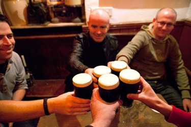 The men in the bar exclaimed The men in the bar exclaimed