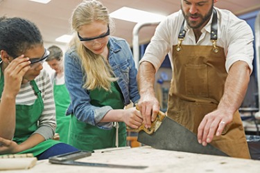 The middle school is implementing sloid (slojd) by offering classes in woodworking and other manual occupation courses to students. The middle school is implementing sloid (slojd) by offering classes in woodworking and other manual occupation courses to students.