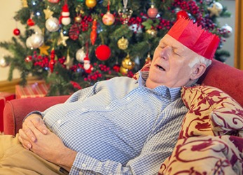 Grandpa started to snore when he fell asleep on the couch after Christmas dinner. Grandpa started to snore when he fell asleep on the couch after Christmas dinner.