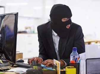 The criminal accessed the private database to get the bank codes in his diabolical plan to steal money from the company. The criminal accessed the private database to get the bank codes in his diabolical plan to steal money from the company.