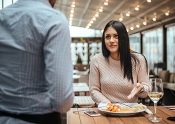 Because of Maribel's indiscriminate choice of restaurant, she wound up being disappointed in her meal. Because of Maribel's indiscriminate choice of restaurant, she wound up being disappointed in her meal.